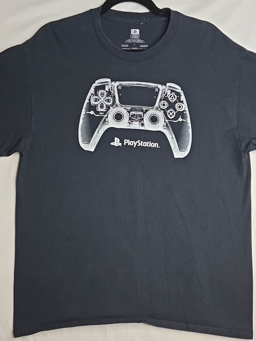 Sony Black T-Shirt with White PlayStation Controller Graphic